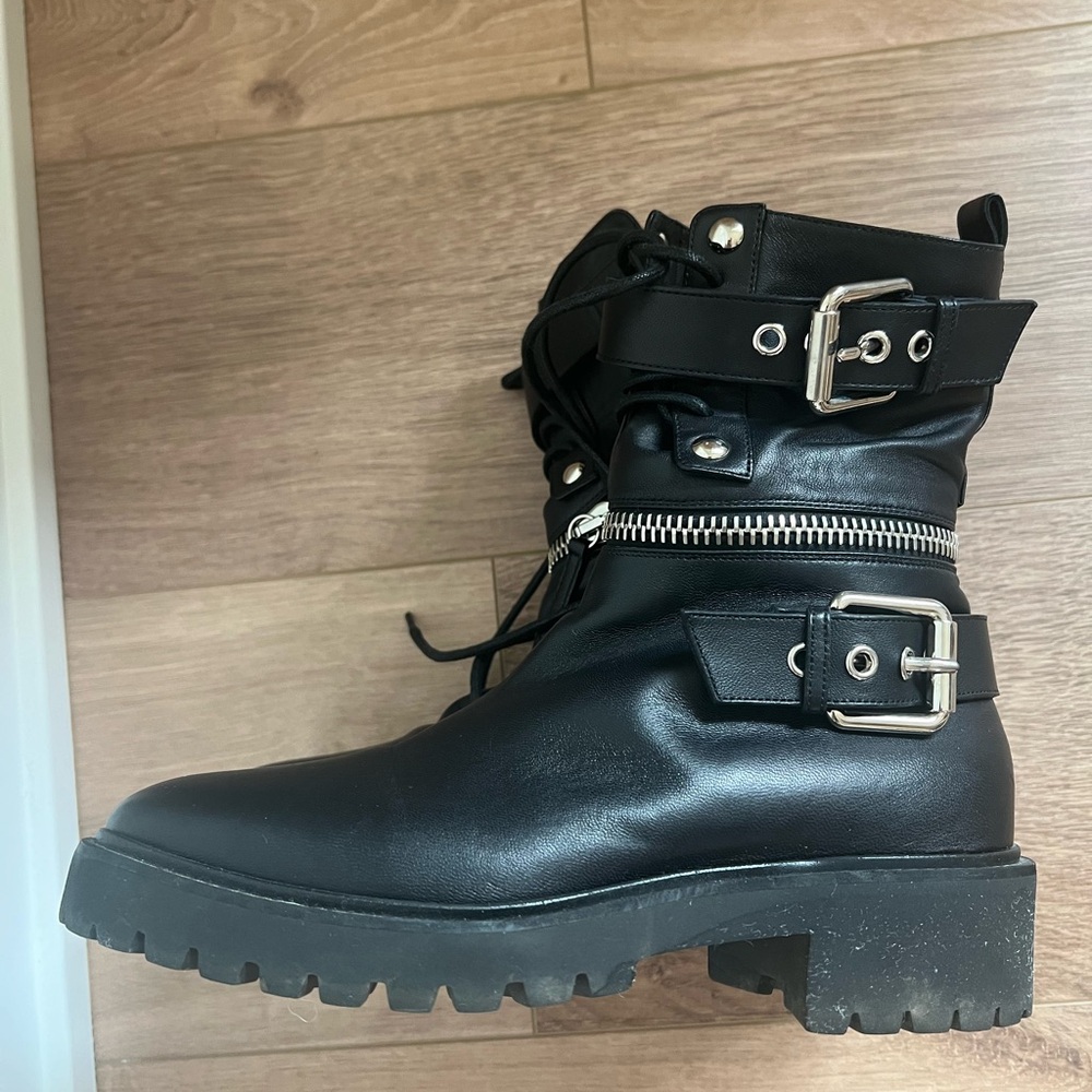 Black Leather Ankle Boots